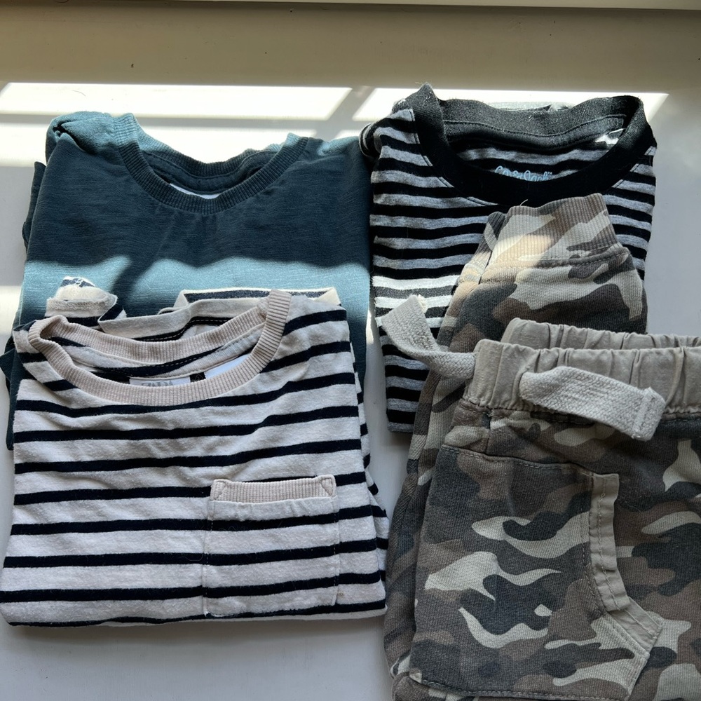 All zara except one Cat and Jack. 3 long sleeve shirts and one pair of joggers!